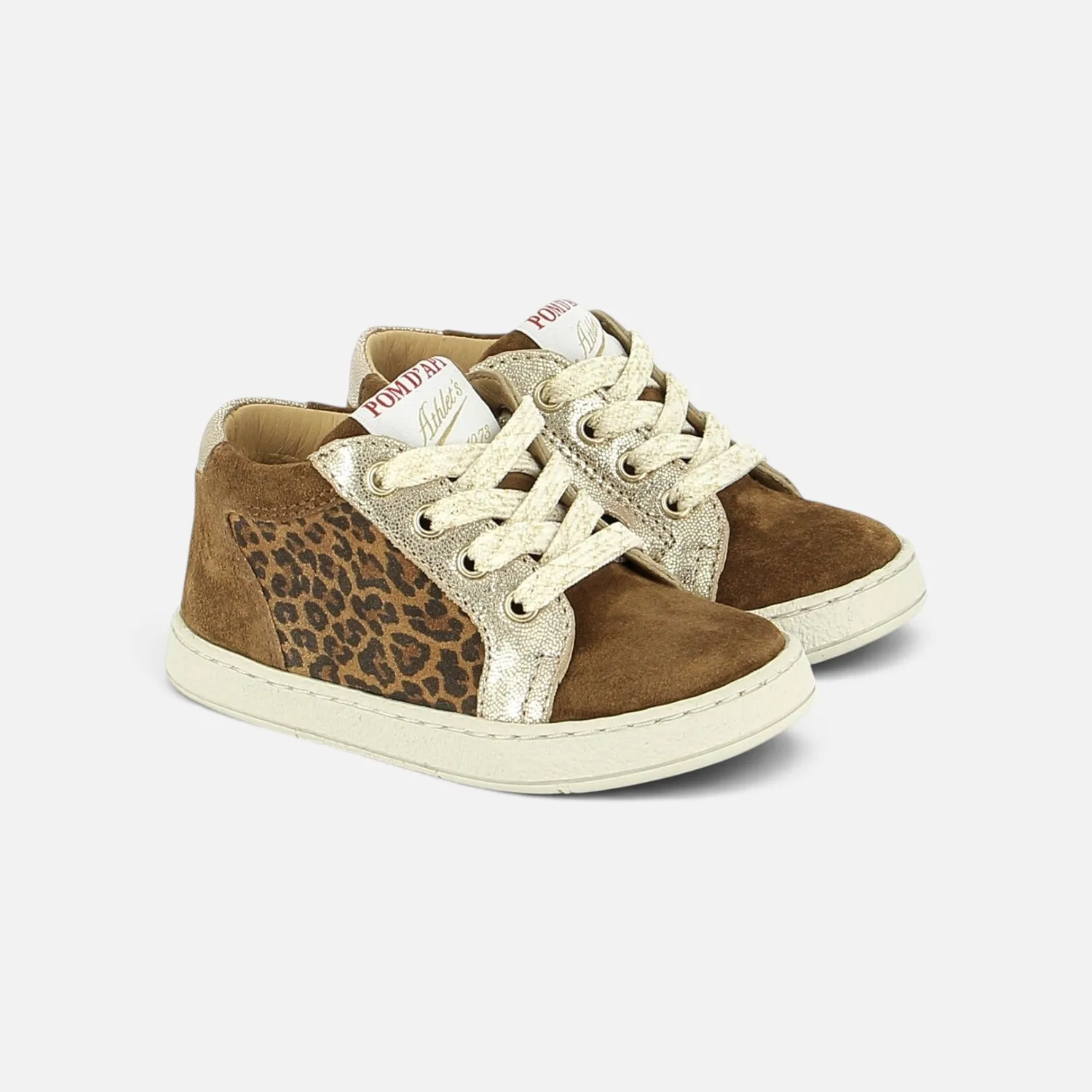 10is Mousse Zip Top baskets fille cuir lacets et zip