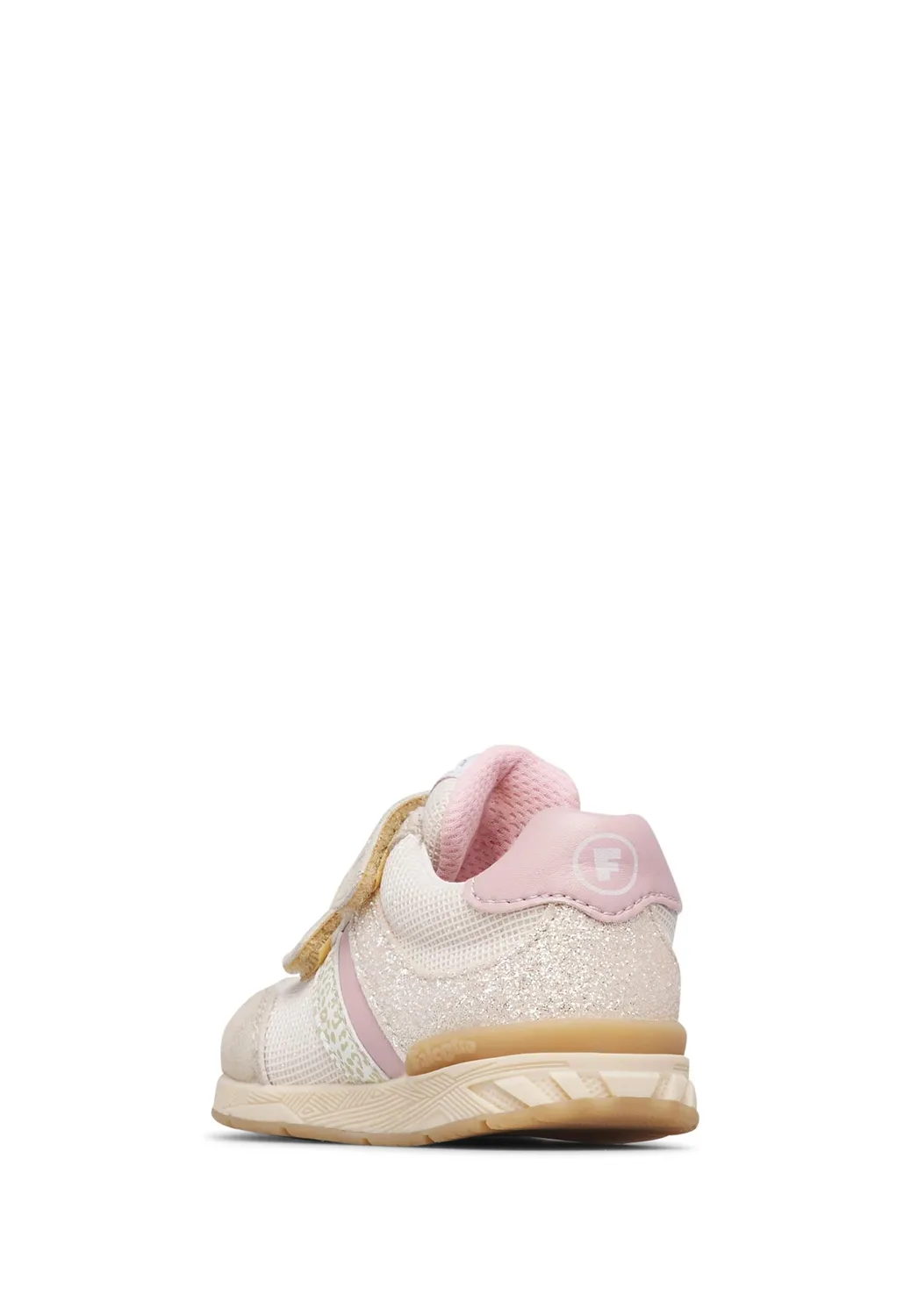 Falcotto baskets enfant cuir tissu paillettes scratch
