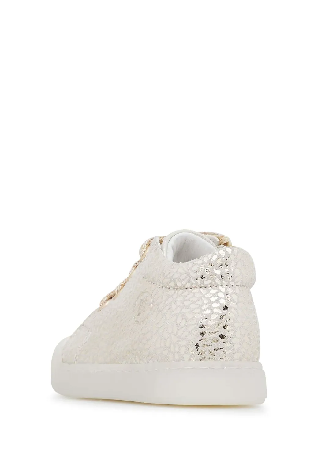 Falcotto baskets cuir lacets motif doré pailleté