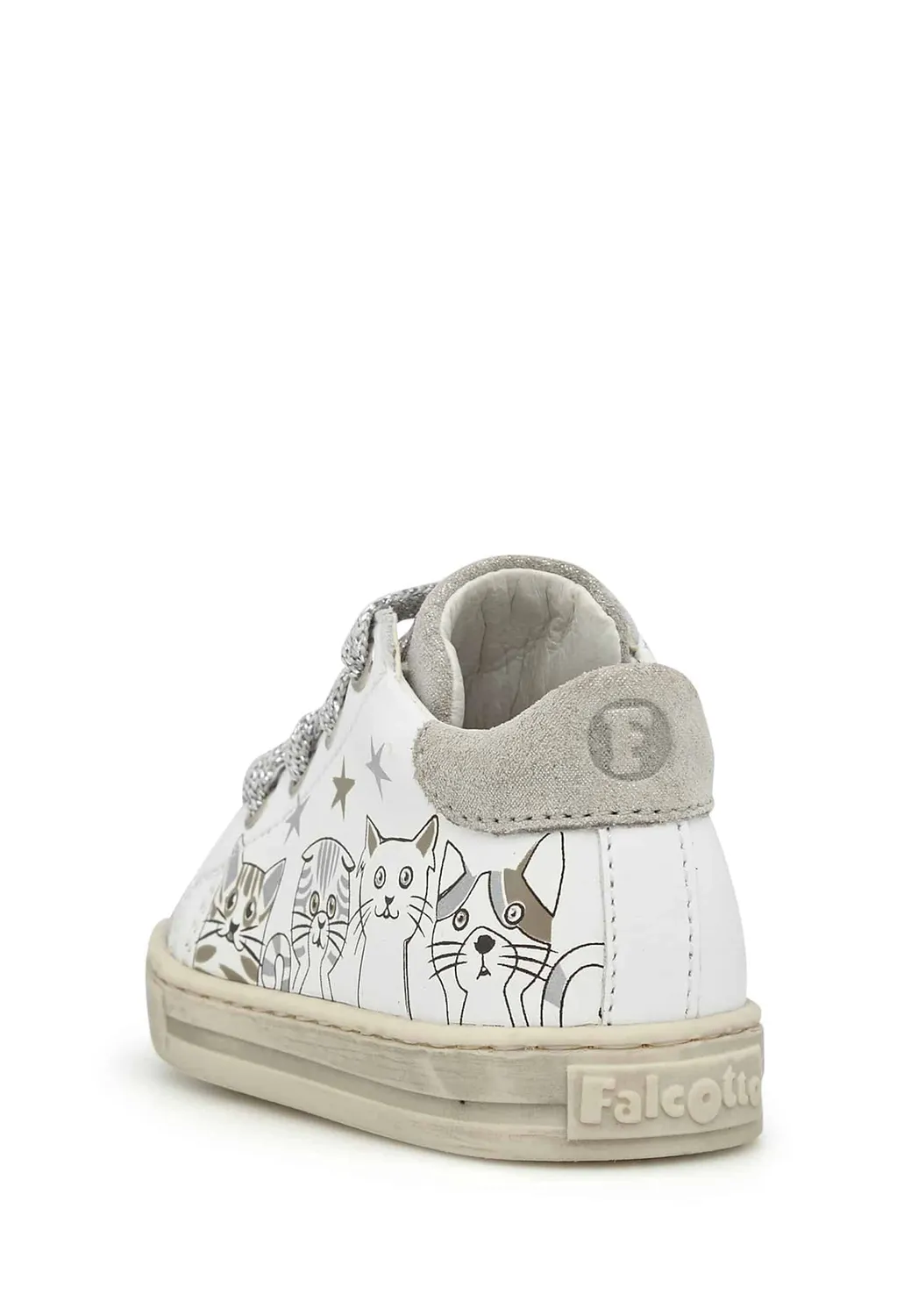 Falcotto Bound baskets cuir petits chats argent