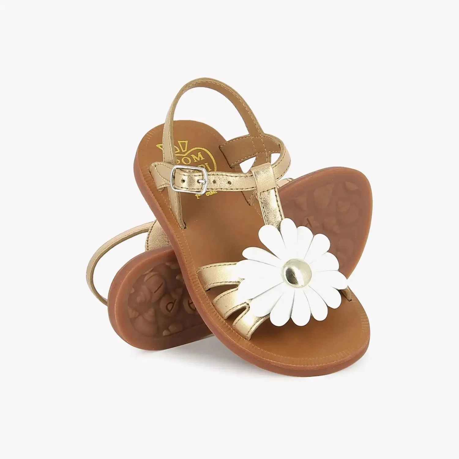 Pom d'Api Plagette Big Flo sandale cuir à boucle