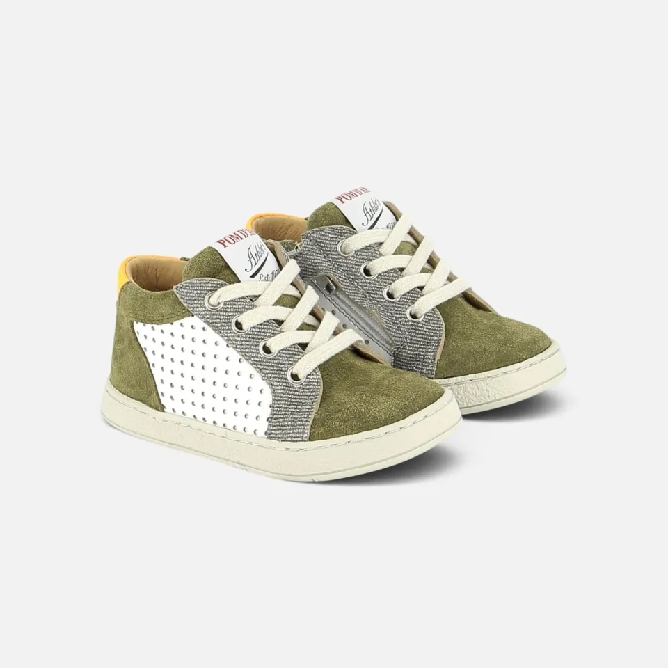 10is Mousse Lace Perfo baskets cuir enfant
