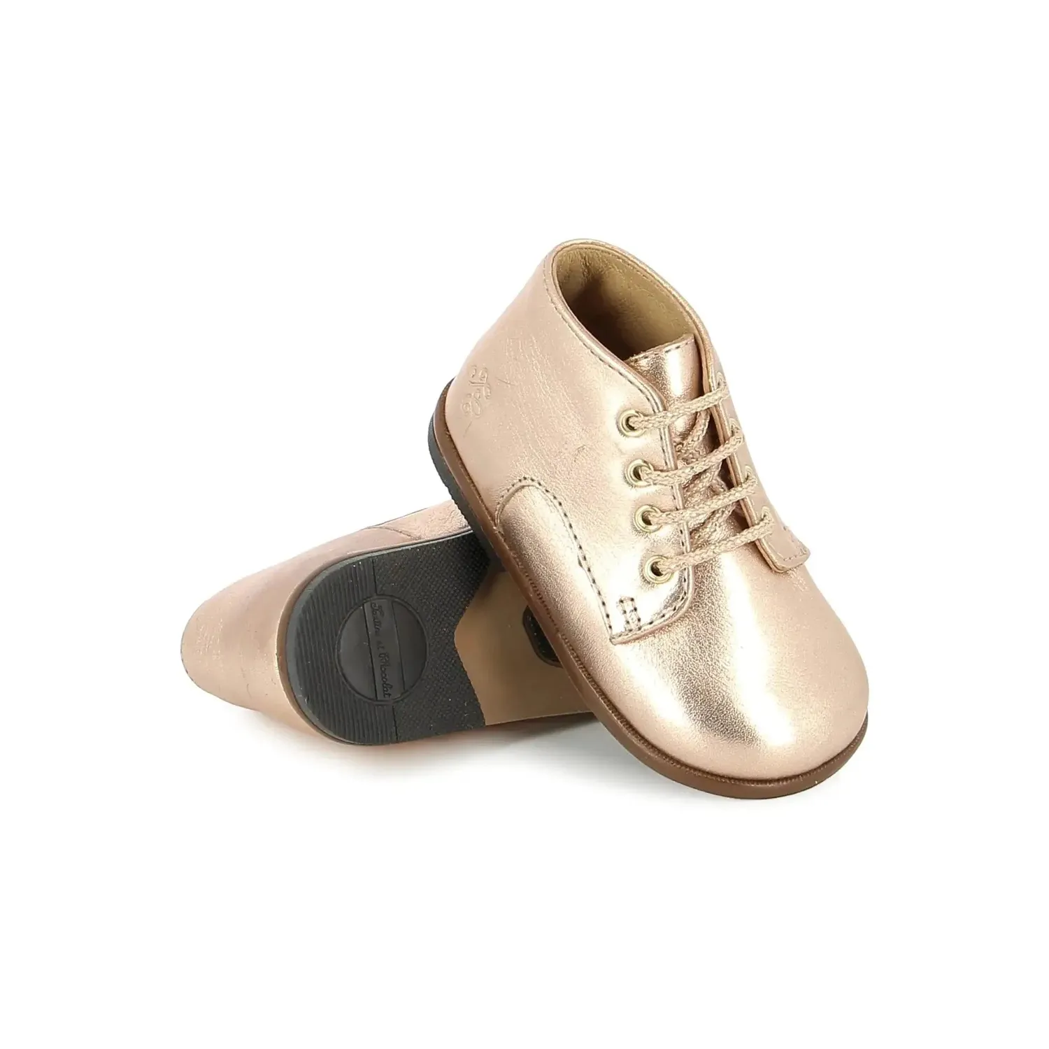10is TC 1 DERBY chaussures premiers pas Copper cuir métallisé