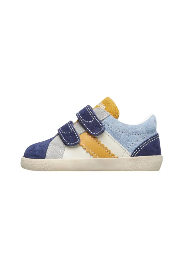 Falcotto baskets cuir suède scratch premiers pas