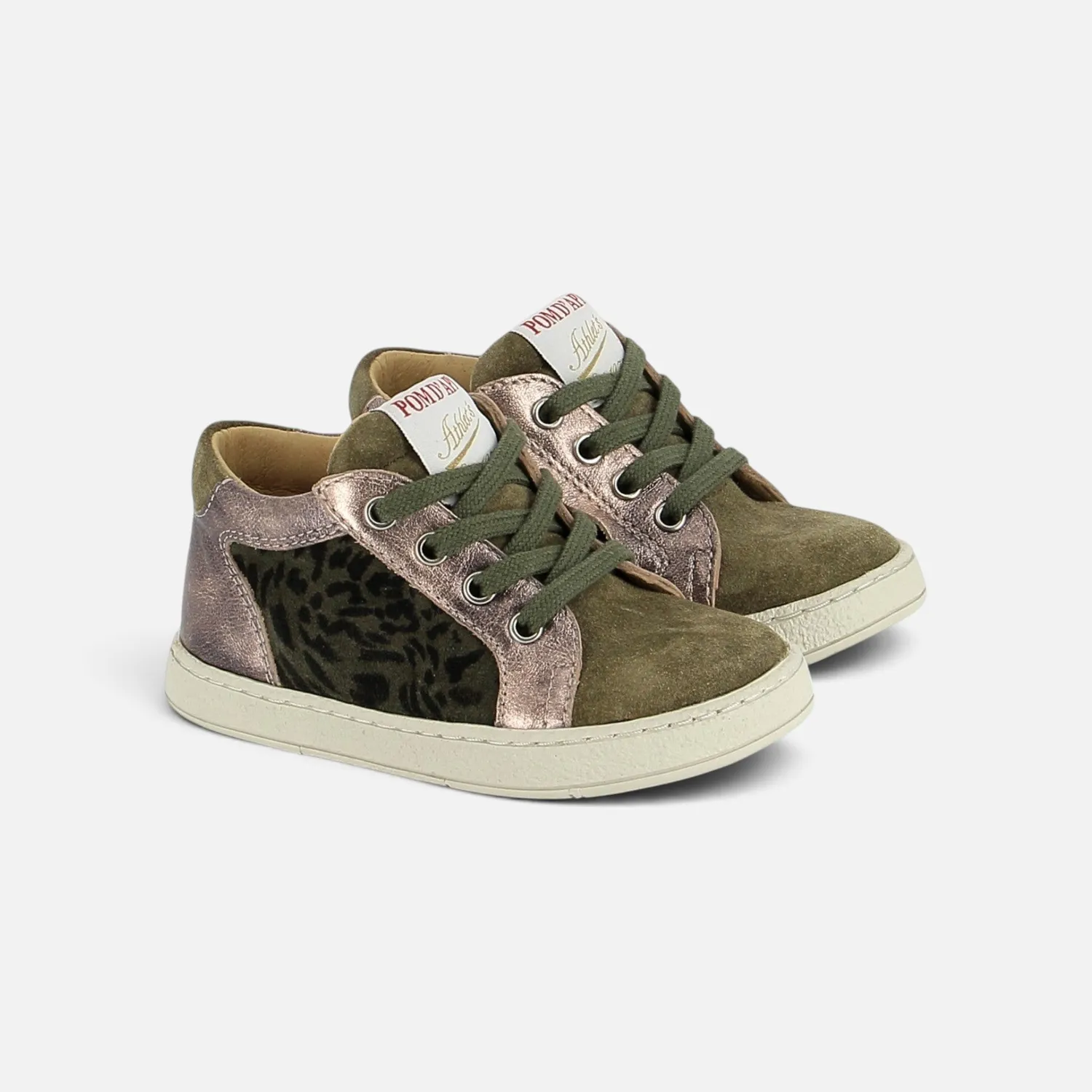 10is Mousse Zip Top baskets fille cuir lacets et zip