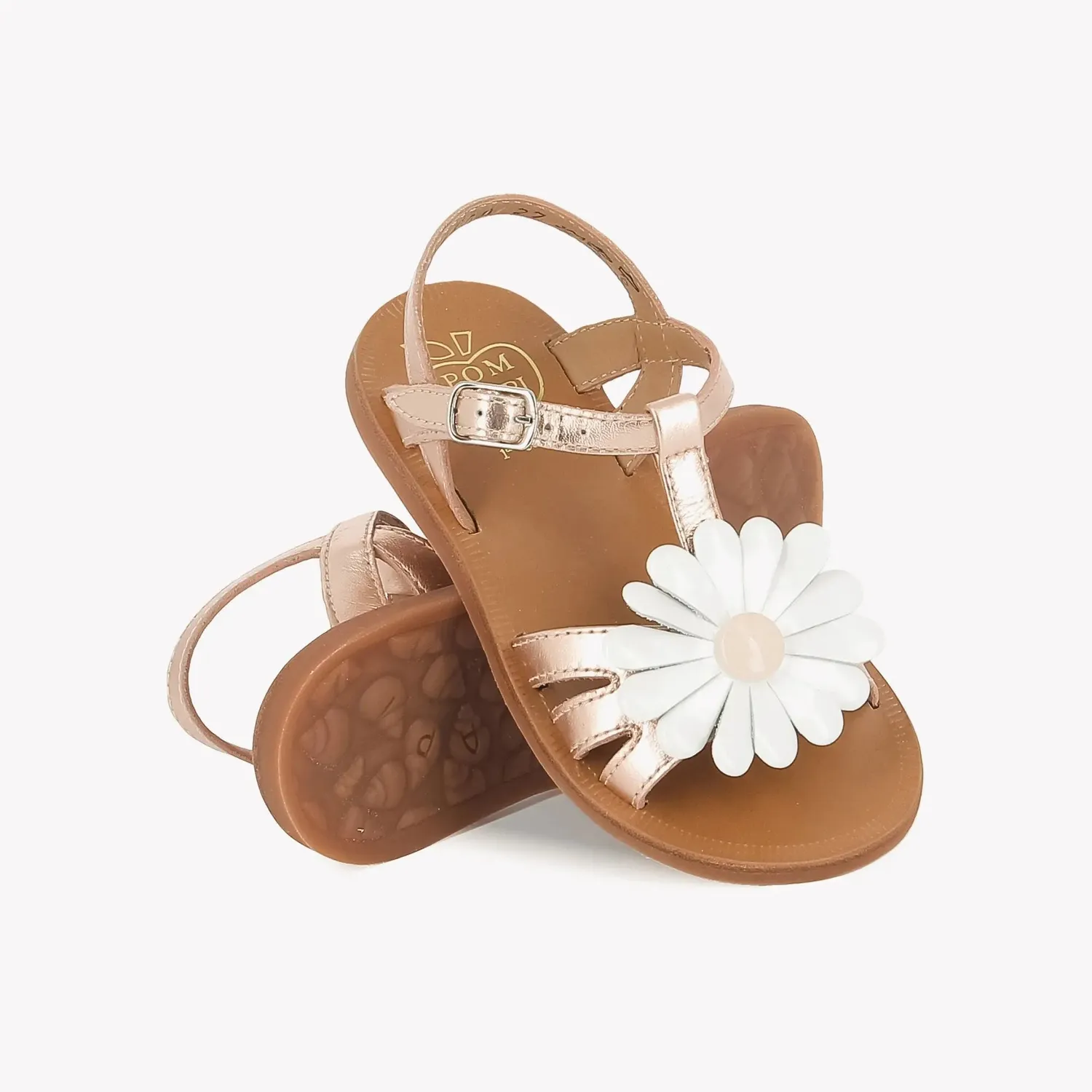 Pom d'Api Plagette Big Flo sandale cuir à boucle