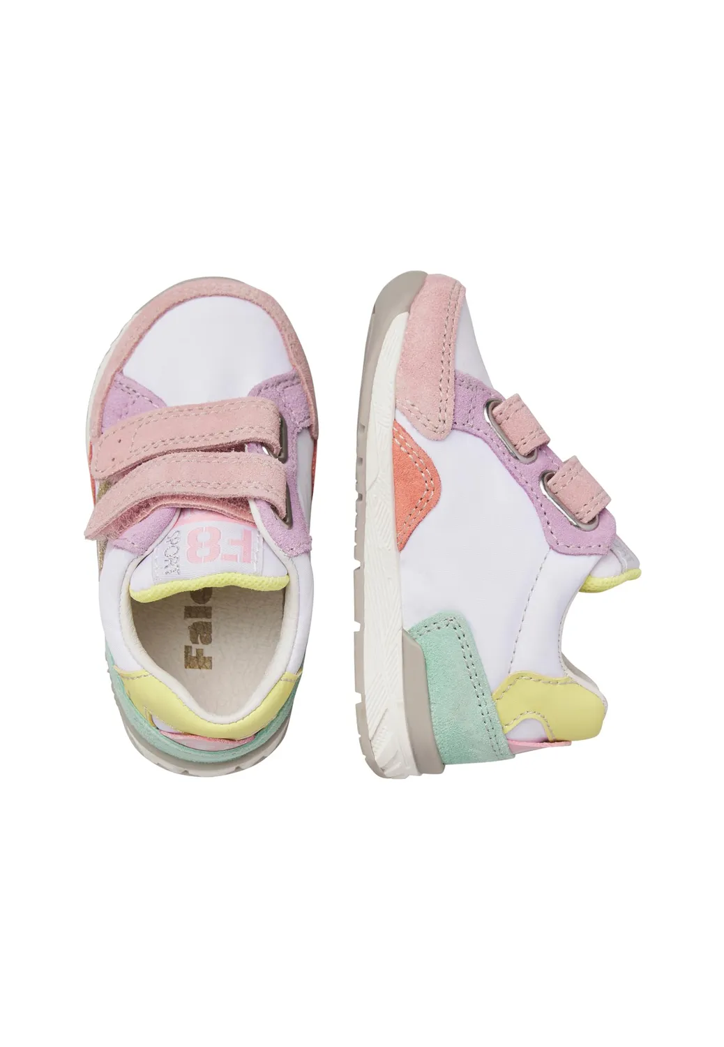 Falcotto baskets enfant cuir tissu scratch sport
