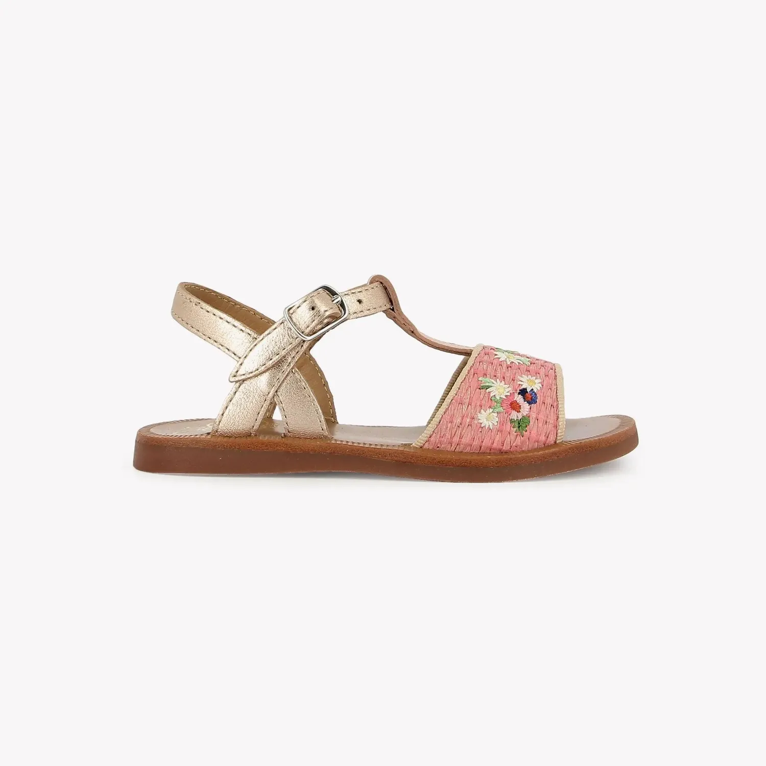 10is Plagette Raphia Brod sandales cuir fille