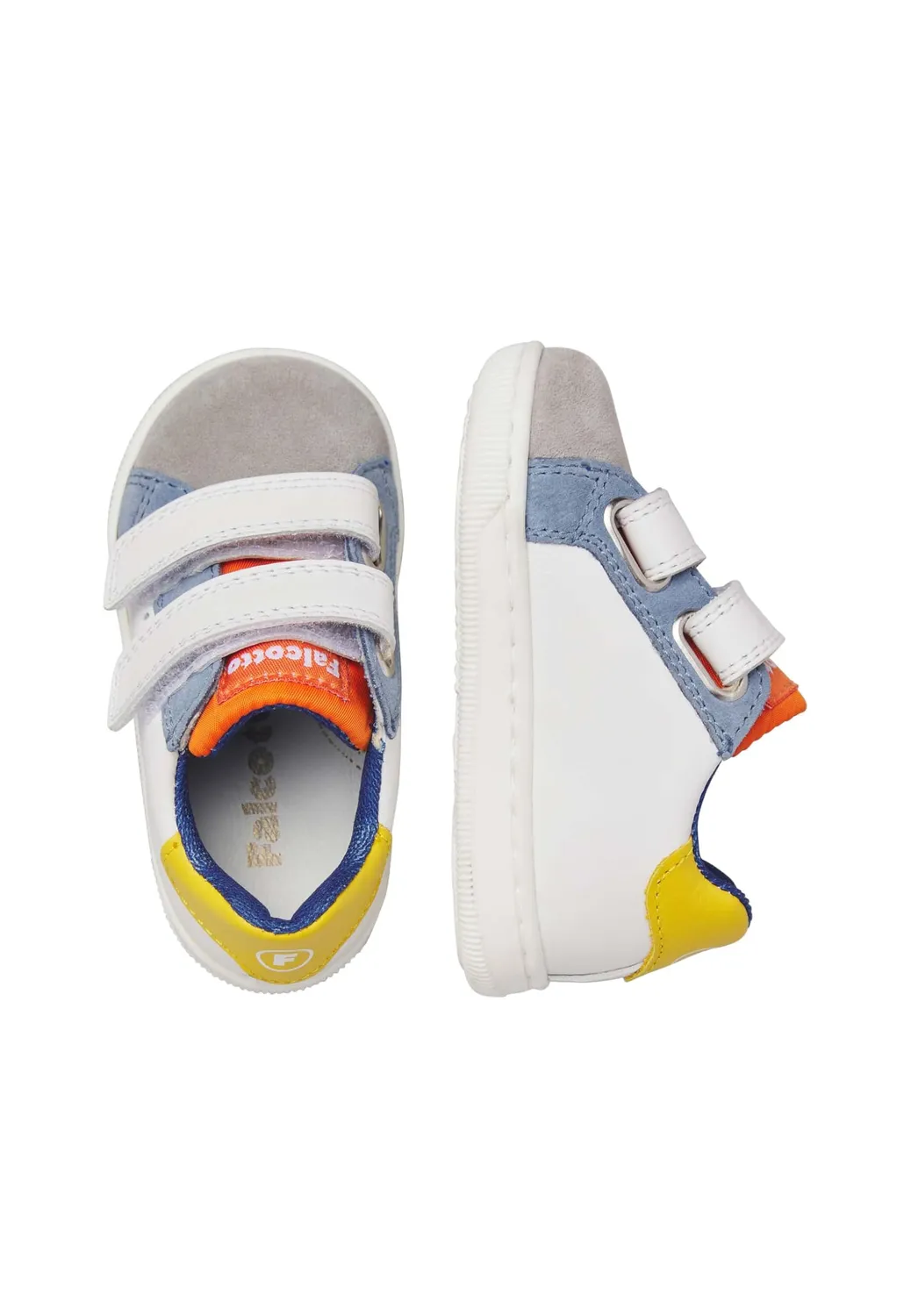 Falcotto Kiner Low VL baskets cuir enfant double scratch