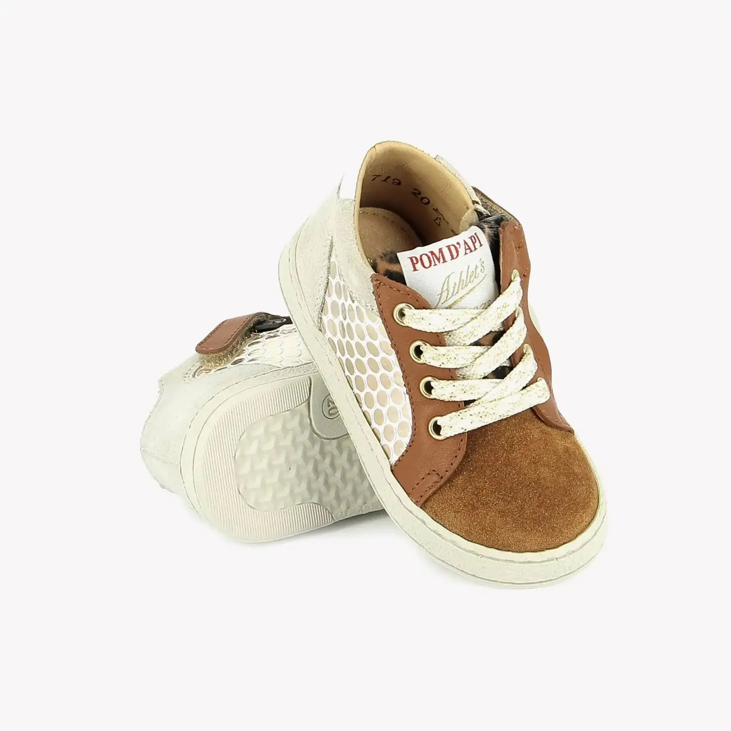 10is Mousse Zip Top baskets fille cuir lacets et zip