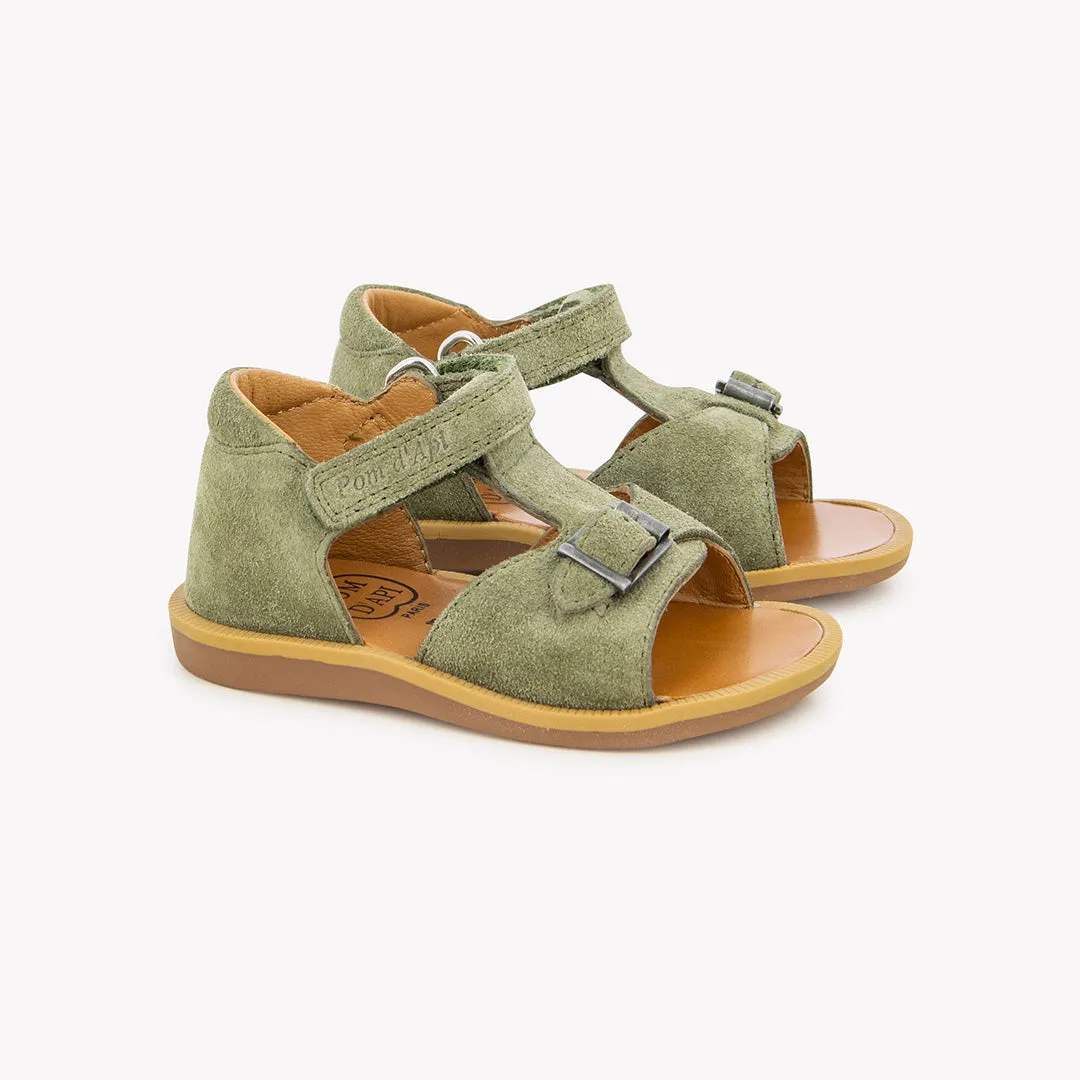 10is Poppy Easy Velours sandale camel réglable